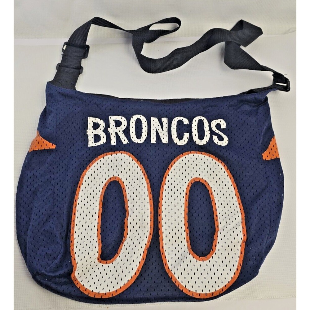 NFL Denver Broncos #00 Blue Jersey Cross Body Adjustable Bag Tote Unisex 13.5" - Picture 5 of 11